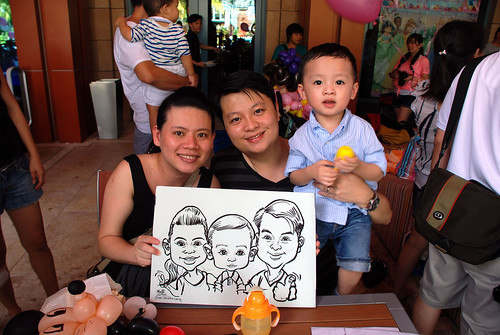 caricature live sketching for Mark Lee's daughter birthday party - 6