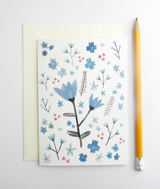 Blue Flowers card