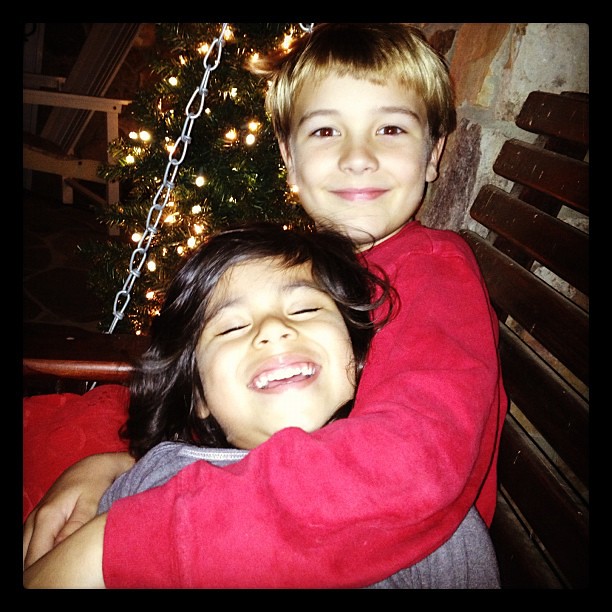 Sister in a headlock- happy holidays