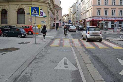 Bicycling lane on downtown of Vienna