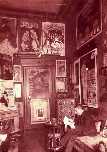 Hans Sachs surrounded by some of his posters, circa 1904