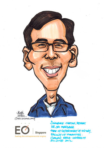 Dr Sri Margana caricature for EO Singapore
