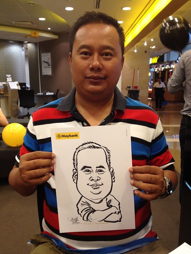 caricature live sketching for Maybank Roadshow - 9