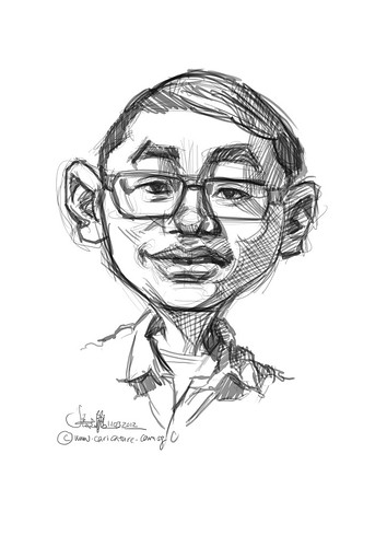 digital caricature of Goh Kok Leong for Hewlett Packard - 1