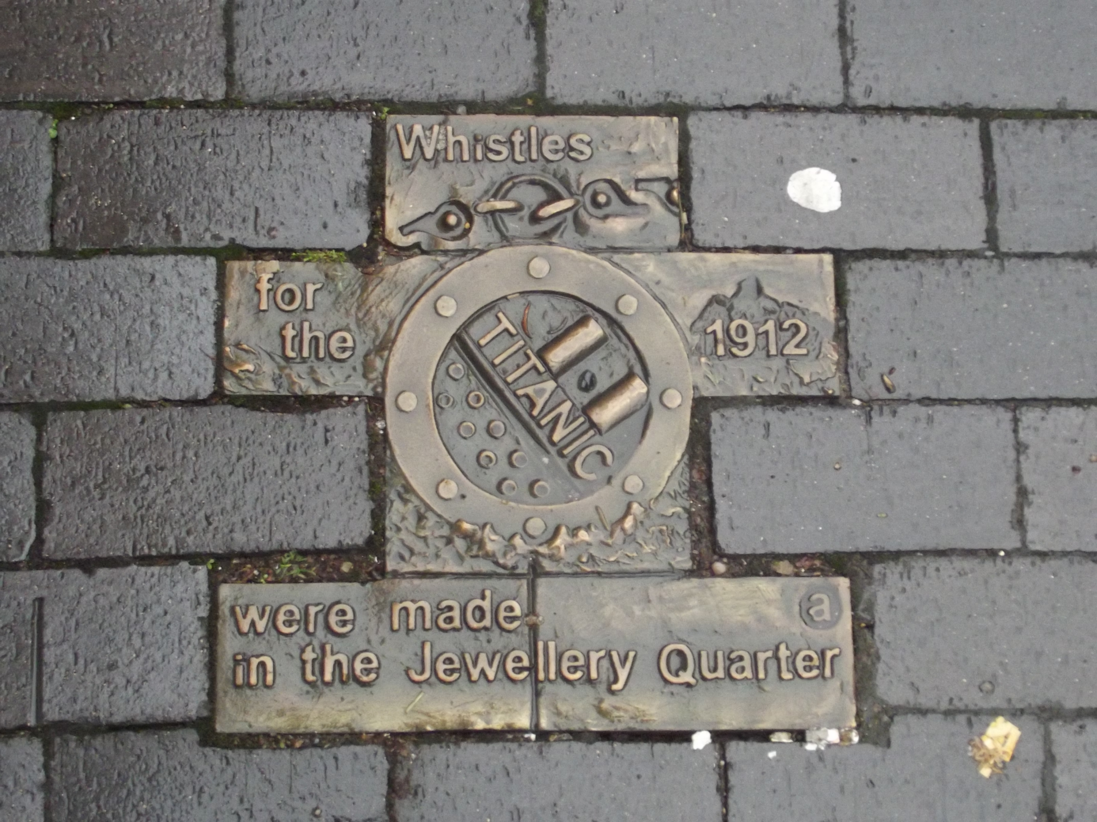 Charm Bracelet Trail - Jewellery Quarter - Newhall Hill - Whistles for the Titanic 1912 - were made in the Jewellery Quarter