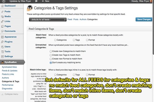 Categories & Tags Defaults