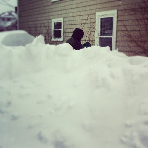 my husband is 6 feet 2-inches - attempting to shovel out the van #nemo #oldorchardbeach #maine