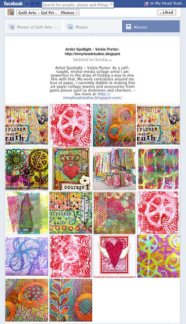 Vickie Porter Artist Spotlight Album on Gelli Art Facebook Page