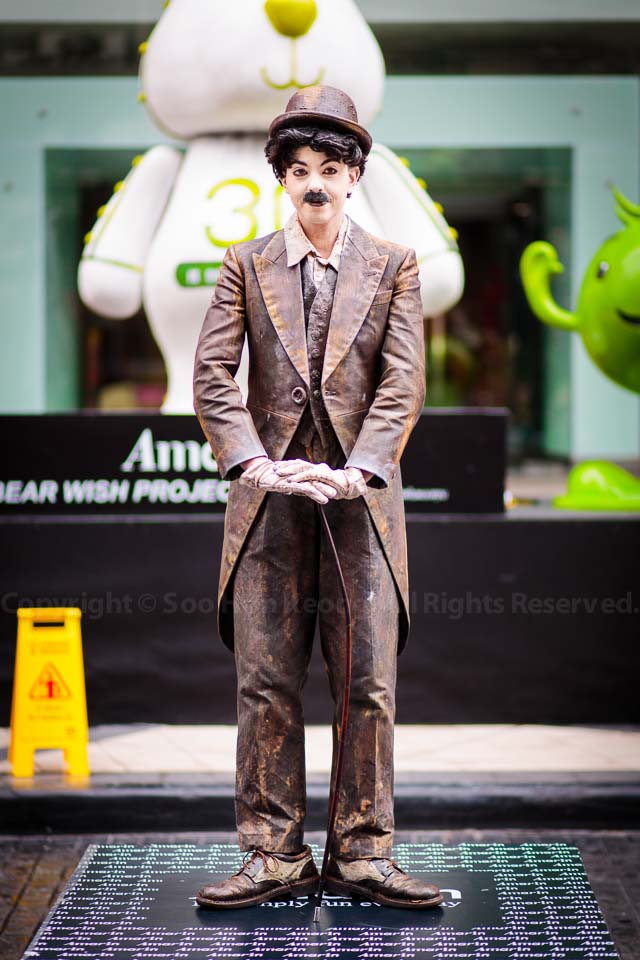 Living statue the "Charlie Chaplin" @ Living Arts Festival, Bangkok, Thailand