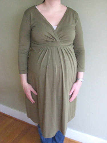 green maternity dress front