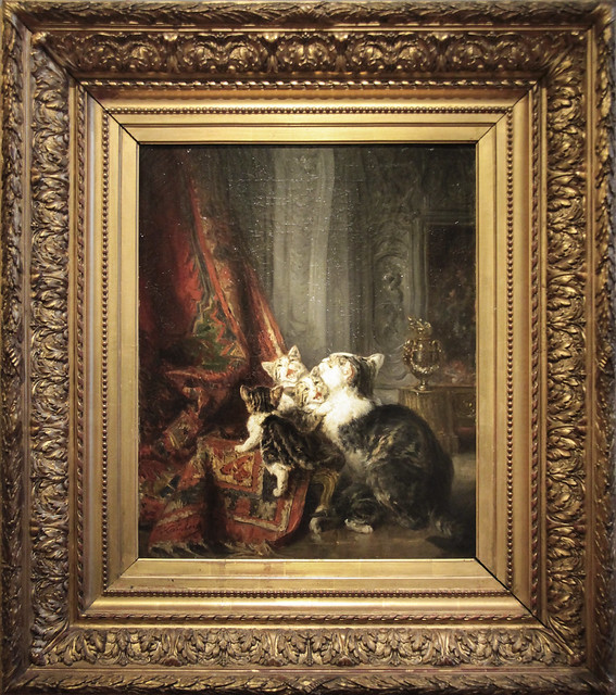 Interior with cats - Louise-Eugeen Lambert(1825-1900), third quarter 19th century