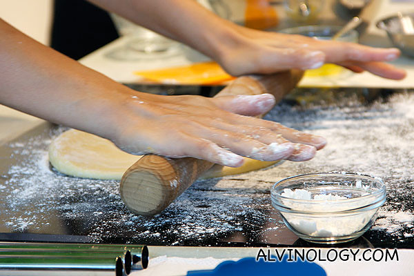 Rolling the dough 