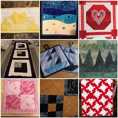 9 quilts created for the Project QUILTING, My Favorite Color Challenge