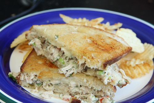 Tuna Melt with Hop Pickles and Gruyere