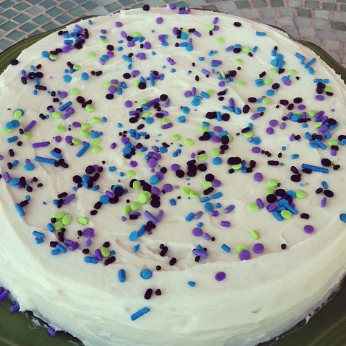 Gluten Free Confetti Cake with Frangelico Frosting