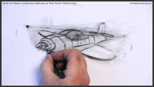 learn how to draw a cartoon airplane in two point perspective 035