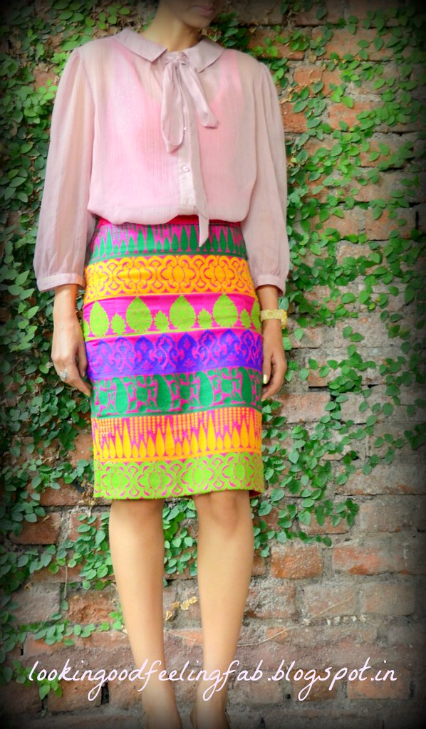 lakme fashion week 2013 outfit pink pencil skirt indian fashion blog