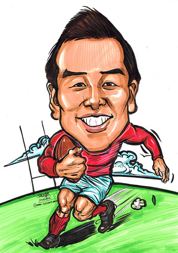 rugby player caricature