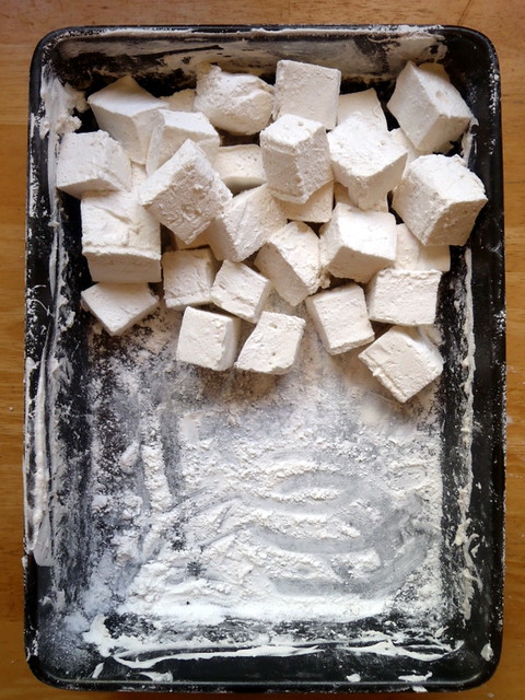 Coating the marshmallows