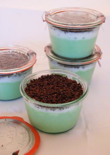 Thin Mint Grasshopper Cheeesecake Jars