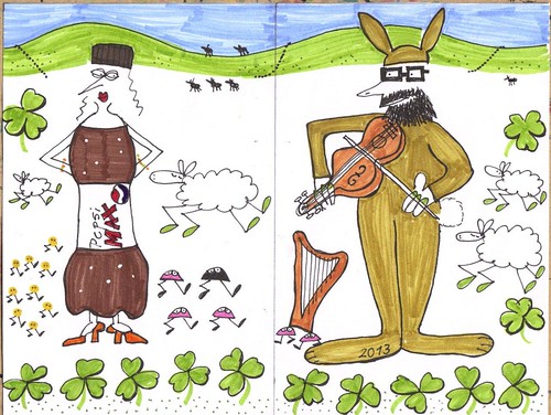 Who can resist a violin-playing hare by Seayard