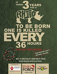 由非洲遠征軍(Afrika Expeditionary Force)所發表的一份犀牛保育宣導海報。圖片來自：AfrikaForce 。
