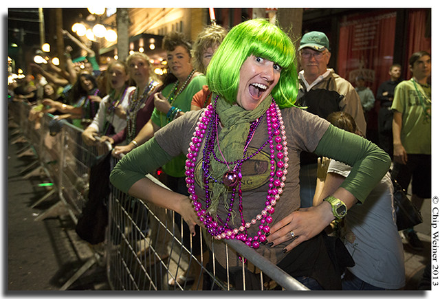 Amy Akix of Largp who has been to the last seven St. Patrick's Day parades gets her Irish on with Green hair