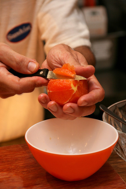 Cutting Slices of Cara Cara Orange