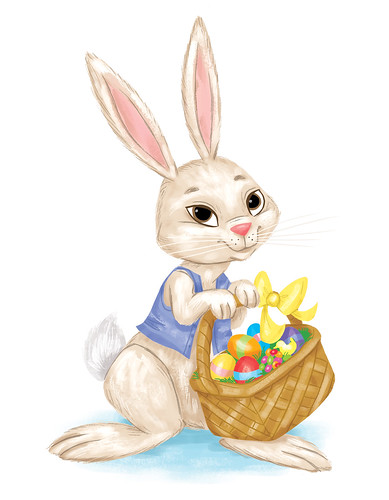 Easter Bunny - Easter Traditions book, Spot illustration