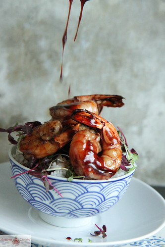 pomegranate glazed shrimp