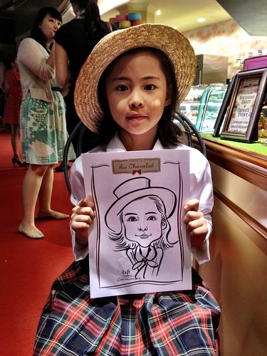 caricature live sketching for Au Chocolat Opening - 1