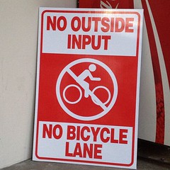 Holy shit! Anti-bike lane signs @ Colorado Blvd bike lane town hall. #fig4all