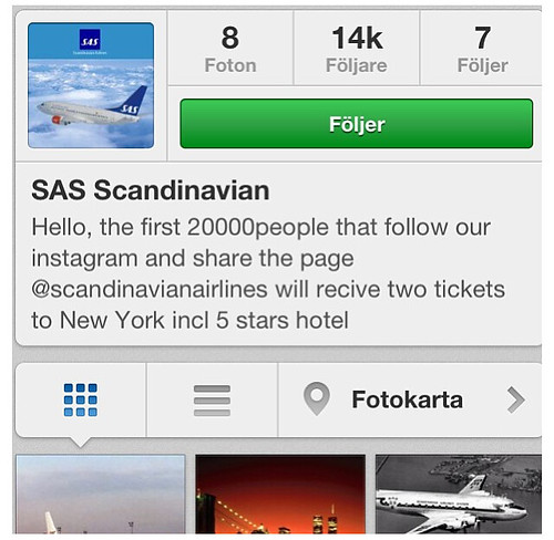 SAS Instagram fake account