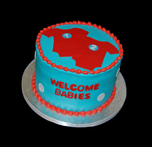 Twins Baby Shower Cake for a Dr Seuss themed party