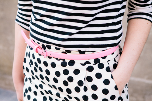 stripes and polka dots outfit