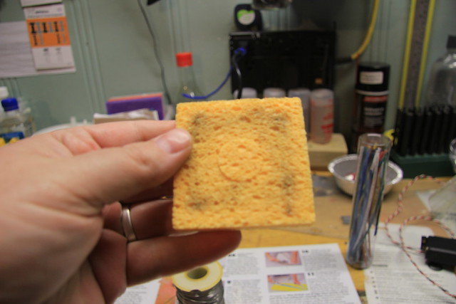 Dampened sponge