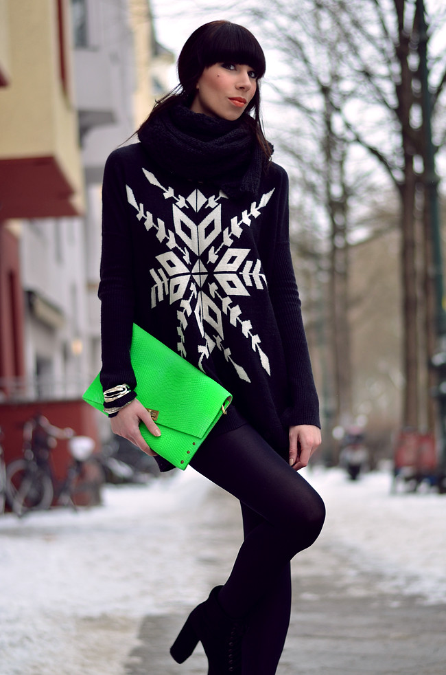 Blogger outfit: ohhandy green clutch AX Paris jumper 9
