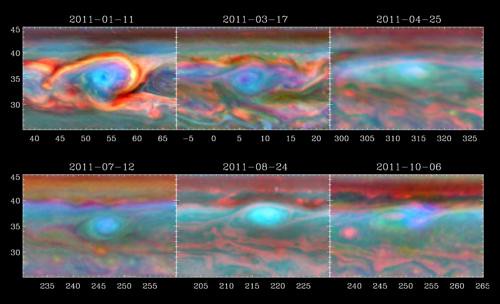 Tempesta su Saturno: evoluzione del vortice