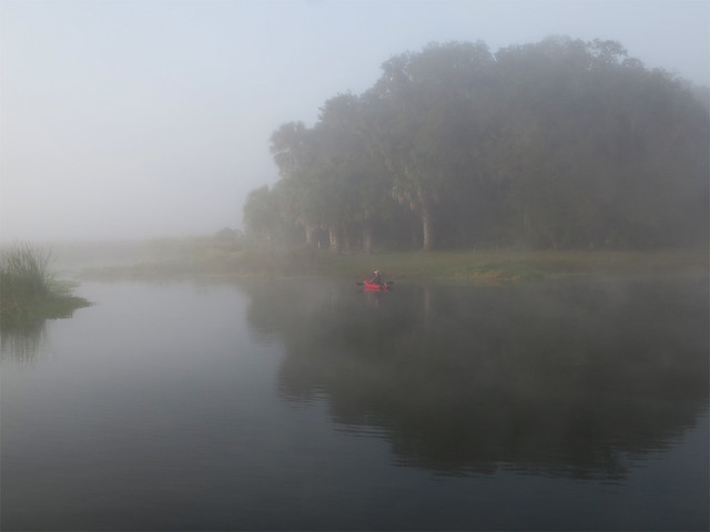 kayak in the fog