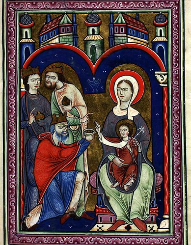 006- La adoracion de los Reyes-11 recto-The Copenhagen Psalter- 1175-1200- Thott 143 2º-The Royal Library