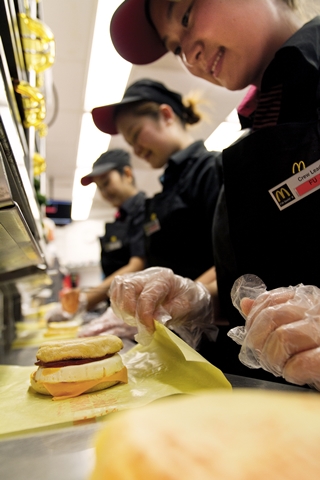 NBD - McDonald's crew preparing Egg McMuffins