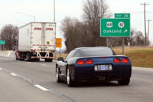 Corvette on the road to Louisville
