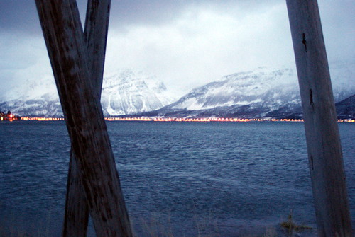 fjord and powerlines