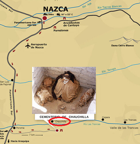 Mapa de situación del Cementerio de Chauchilla (Perú)