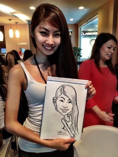 caricature live sketching for Orchard Scotts Dental for Miss Universe Singapore - 8