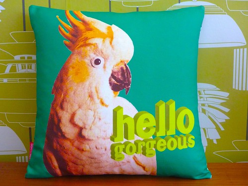 Hello Gorgeous cushion by cat&vee