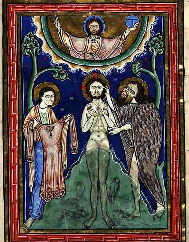 008- El bautimos de Cristo-13 recto-The Copenhagen Psalter- 1175-1200- Thott 143 2º-The Royal Library