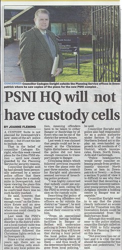 Cllr Enright wins right to review new PSNI station plans - finds no custody suite and no access for local  knocknashinna bus 12th dec 2012 by CadoganEnright
