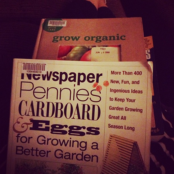 Went to the library today. Now I'm planning away while we catch up on American Idol. #garden #isitspringyet