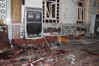 Damage from bomb blast of mosque in Syria. The government has been the target of US-backed rebels for over two years. by Pan-African News Wire File Photos